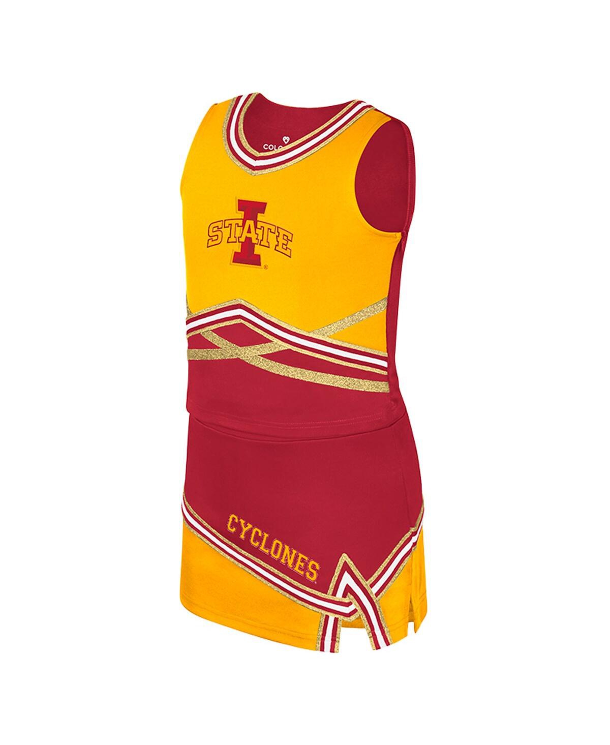 Colosseum Big Girls 2-piece Cardinal Iowa State Cyclones Lollipop Park Cheer Set In Red