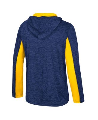 Men's Navy Michigan Wolverines Always Sunny Quarter-Zip Hoodie