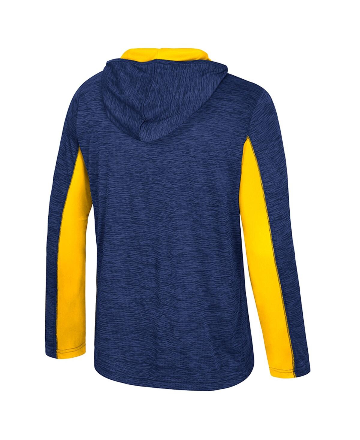 Colosseum Men's Navy Michigan Wolverines Always Sunny Quarter-zip Hoodie In Blue