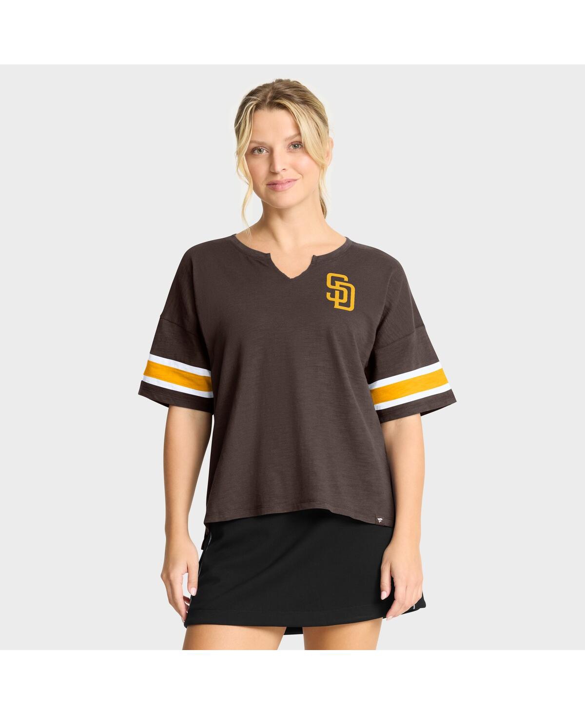 Fanatics Women's Brown San Diego Padres Curl Route T-shirt