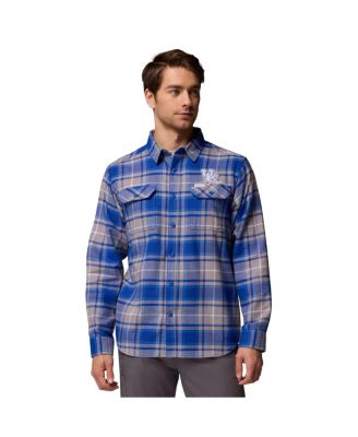 Columbia - Men's Royal Kentucky Wildcats Flare Gun Omni-Wick Flannel Long Sleeve Button-Up Shirt
