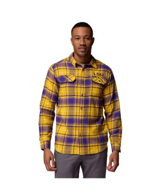 Columbia - Men's Purple LSU Tigers Flare Gun Omni-Wick Flannel Long Sleeve Button-Up Shirt