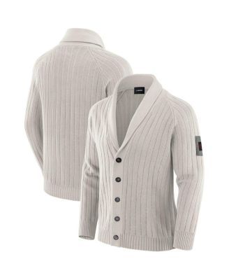 J. Palmer - Men's Gray San Francisco 49ers The Playmaker Cardigan Raglan Sweater
