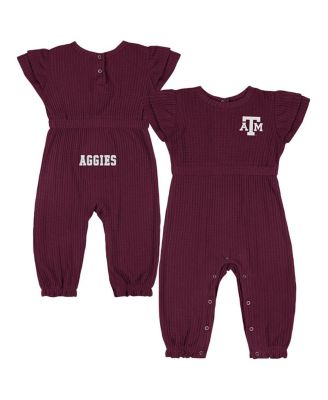 Colosseum - Baby Boys and Girls Maroon Texas A&M Aggies Beautopia Waffle Knit Romper