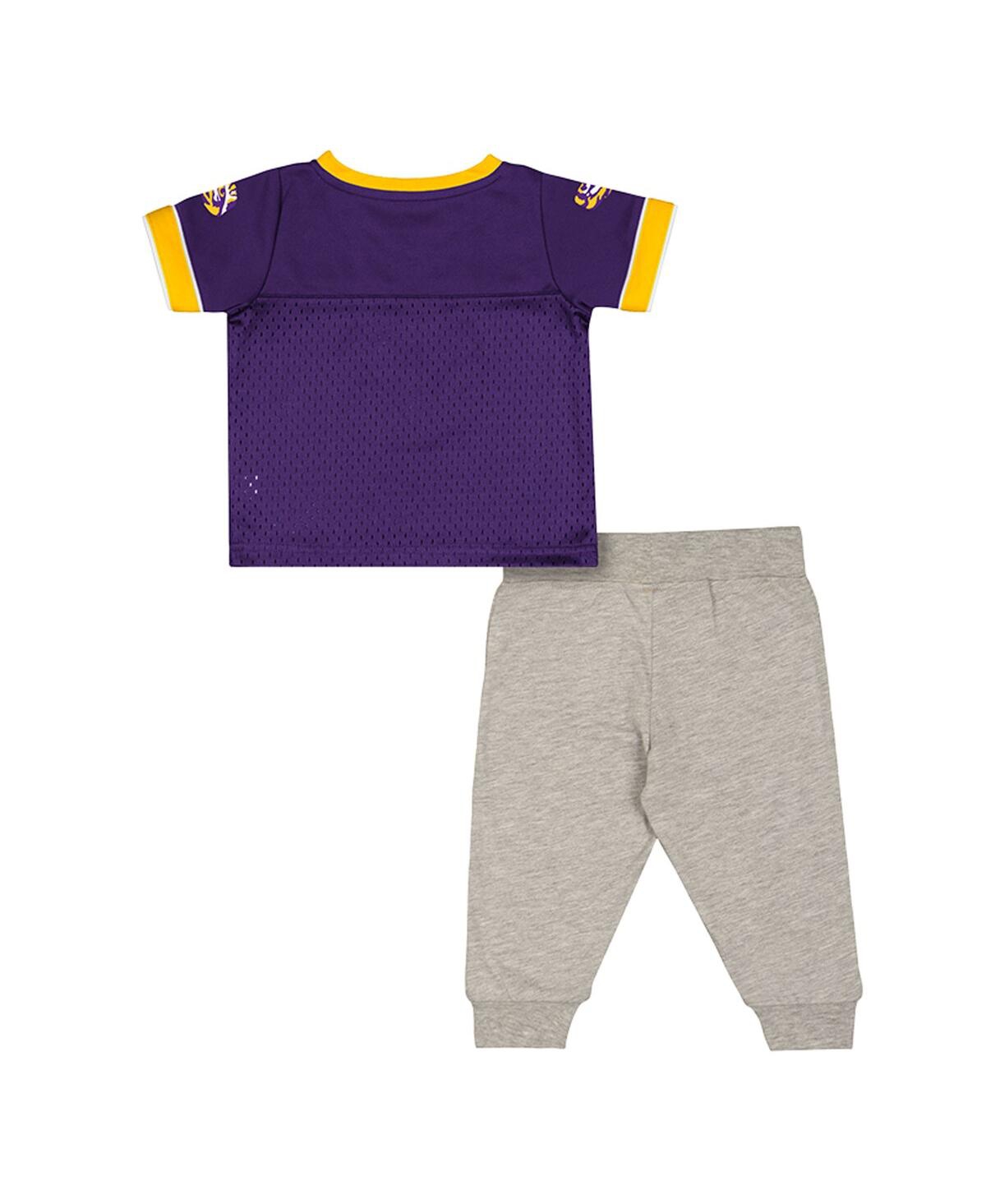 Colosseum Baby Boys And Girls Newborn 2-piece Lsu Tigers Nothing But The Hits Football Set In Multi