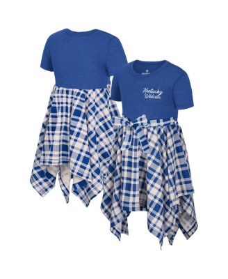 Colosseum - Girls Toddler Royal Kentucky Wildcats Marceline Plaid Dress
