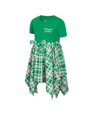 Girls Toddler Green Oregon Ducks Marceline Plaid Dress