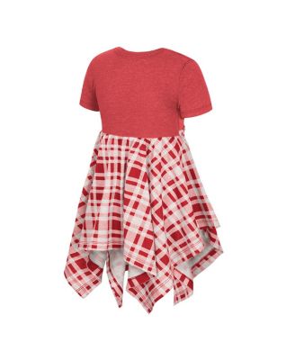 Girls Toddler Red Wisconsin Badgers Marceline Plaid Dress
