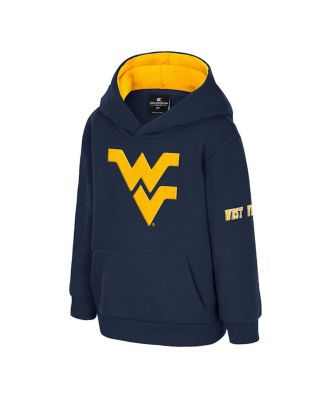 Toddler Navy West Virginia Mountaineers Big Logo Volume Fleece Pullover Hoodie