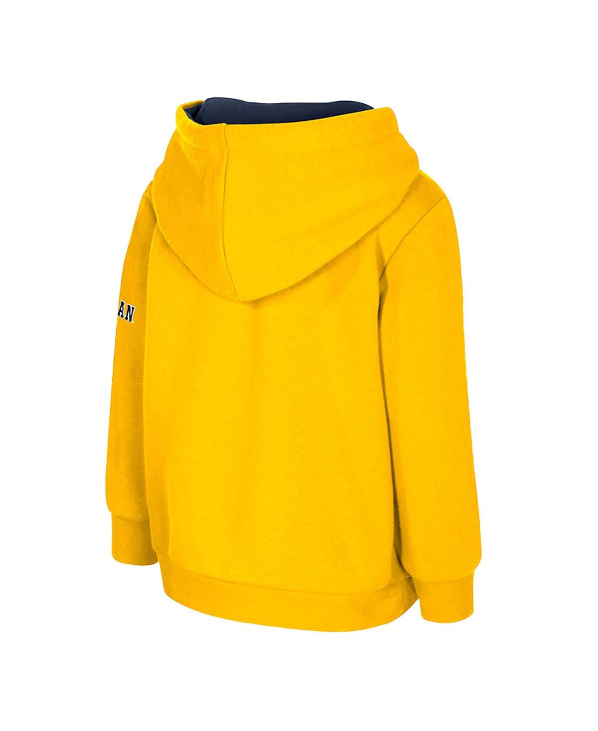 Colosseum Toddler Maize Michigan Wolverines Big Logo Volume Fleece Pullover Hoodie In Yellow