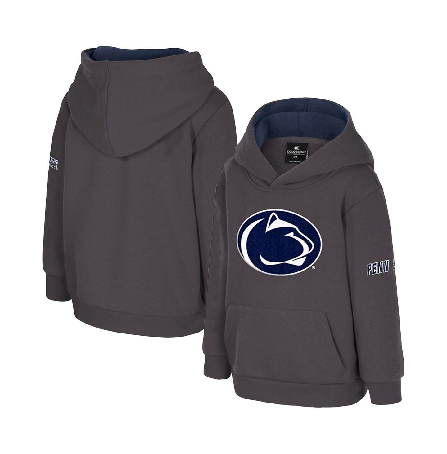 Худи Colosseum Charcoal Penn State Nittany Lions Big Logo Volume Fleece Pullover для мальчиков-малышей — фото 1