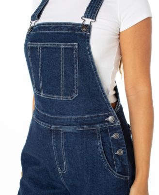 Juniors' Straight-Leg Denim Overalls