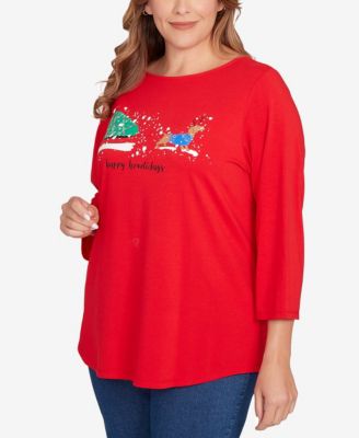 Plus Size Happy Howlidays Knit Top