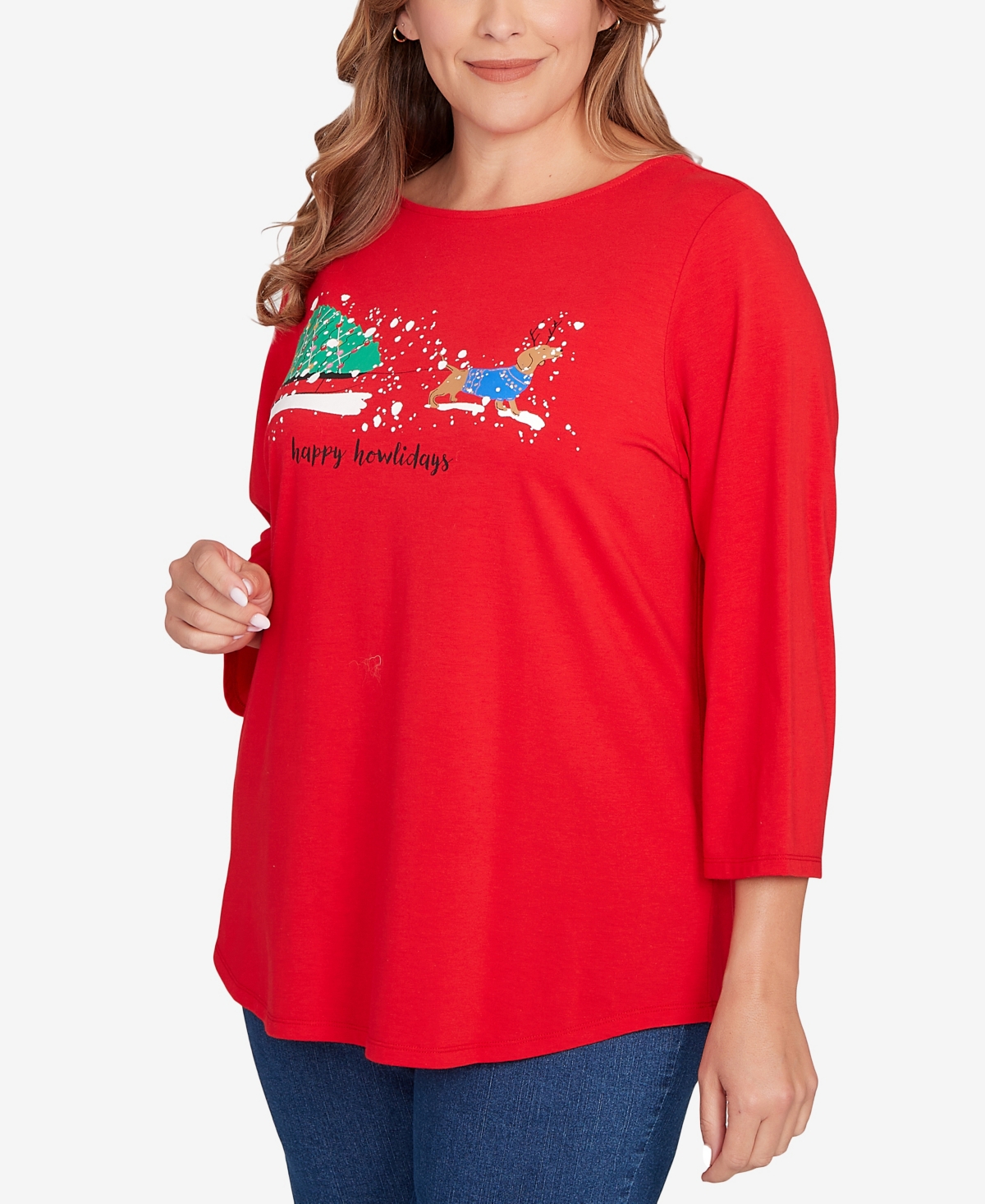 Ruby Rd. Plus Happy Howlidays Knit Top