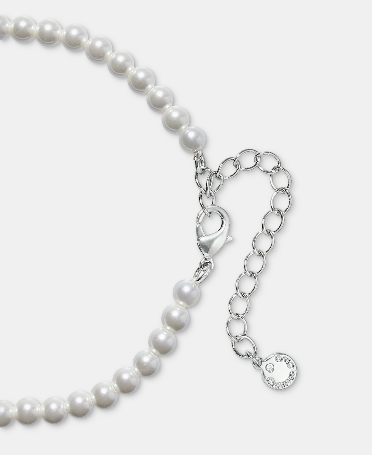 Charter Club Crystal & Imitation Pearl Lariat Necklace, 19-1/2" + 3" extender, Macy's Exclusive