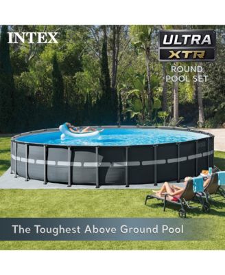 Ultra Frame 26 Foot x 52 Inch Round Above Ground Outdoor Swimming Pool Set