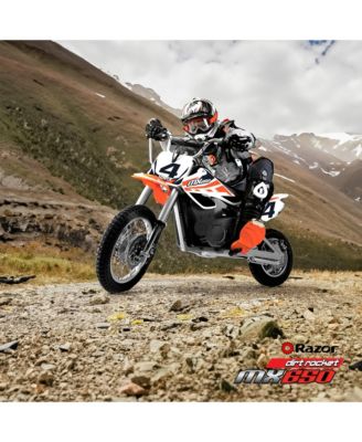 MX650 Dirt Rocket High-Torque Electric Motocross Dirt Bike, 17 MPH, Orange