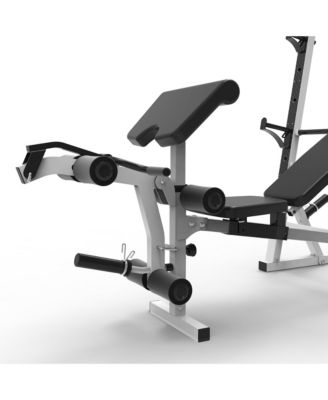 Olympic Weight Bench, Home Gym Exercise Equipment Workout Machine, White