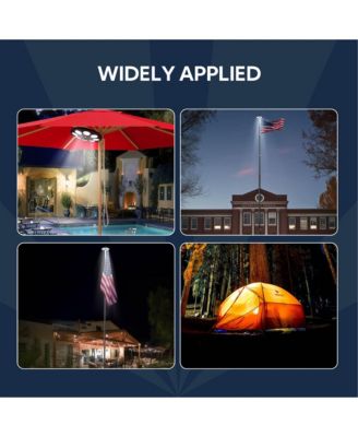 Solar Flag Pole Light 136 LED 2600mAh Bright White 7000K for 15 to 30 Ft Poles