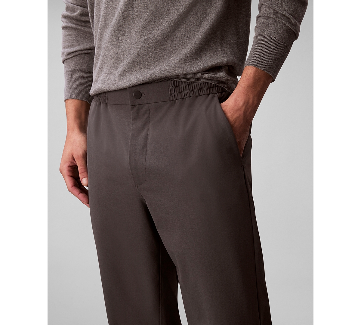 Calvin Klein Men's Regular Fit Elastic Jogger Pants In Gray