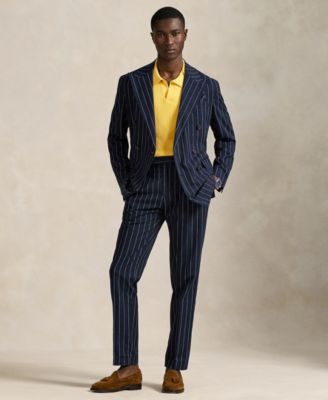 Men's Rib-Knit Cotton Polo-Collar Sweater