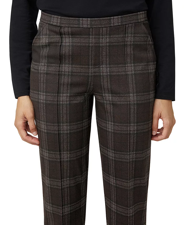 Women's Plaid Pattern Trouser Pants - thumbnail 3