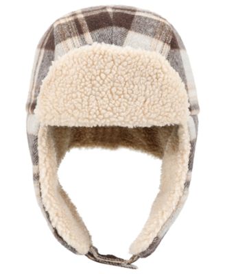 Men's Oversized Brushed Plaid Trapper Hat