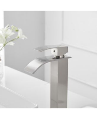 Waterfall Single Hole Single Handle Bathroom Vessel Sink Faucet With Pop-up Drain Assembly