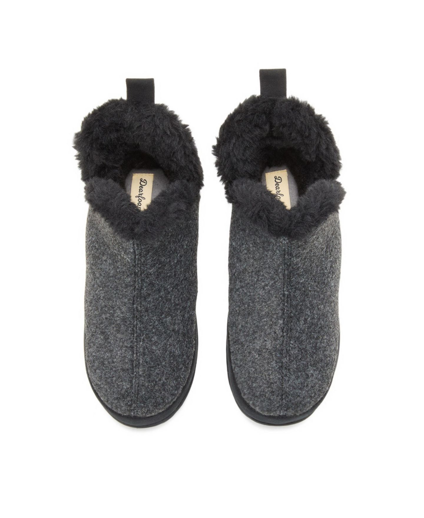 Женские тапочки Dearfoams Felted and Plaid Boot Slipper, цвет: Чёрный — фото 4