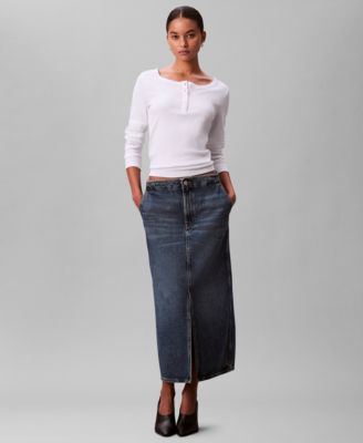 Women's Long Sleeve Ribbed Knit T-Shirt