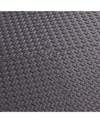 96 Sq Ft Interlocking Exercise Mat Tiles, Black (2 Pack)