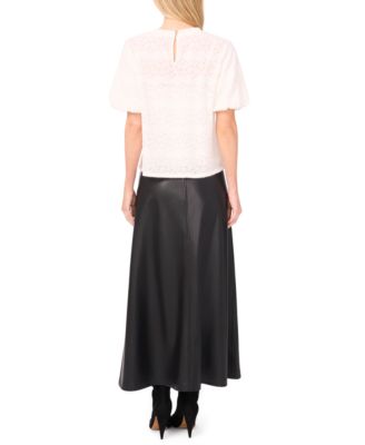 Women's Puff Sleeve Crewneck Top