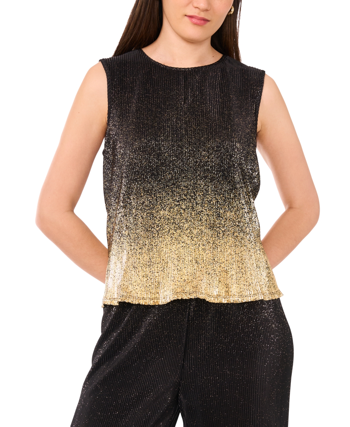 Vince Camuto Women's Sleeveless Crewneck Top In Black