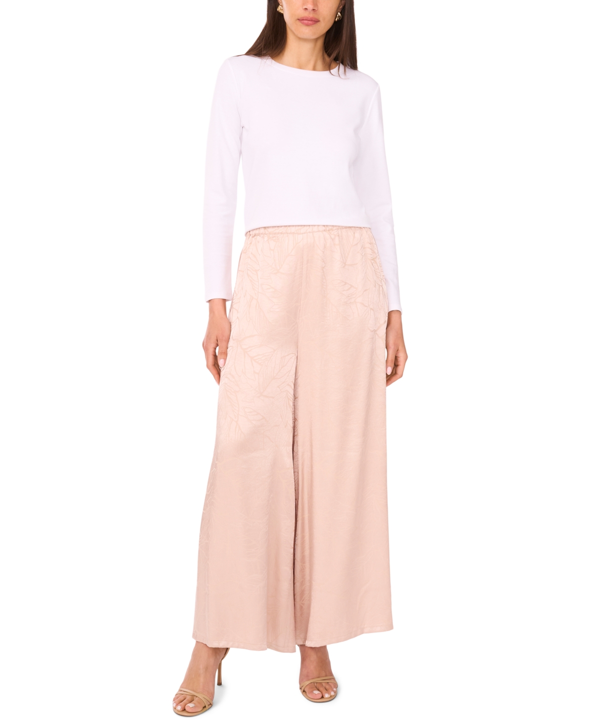 Vince Camuto Women's Mid Rise Wide Leg Pants In Pink