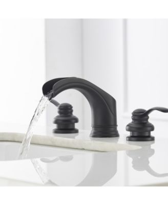 Pop-up Drain Assembly in Spot Resist 8 in. Waterfall Widespread 2-Handle Bathroom Faucet