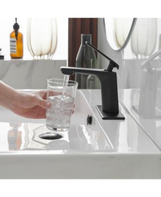 Single Hole Single-Handle Bathroom Faucet in Matte Black