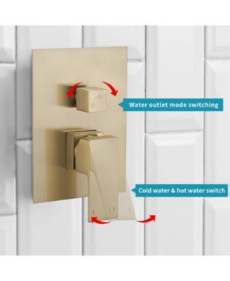 Luxurious Single Handle 2-Spray 10 in. Wall Mount Square Shower Head with Hand Shower Faucet