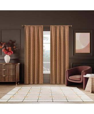 Belmont Floral Jacquard 100% Blackout Rod Pocket Curtain Panel