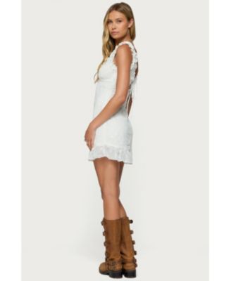 Womens Shayla Ruffle Textured Mini Dress