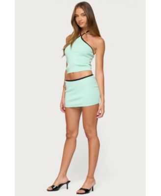 Womens Aureley Contrast Knit Mini Skirt