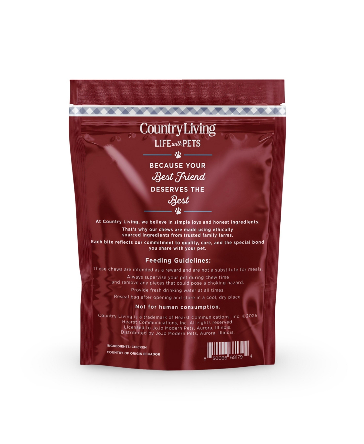 Country Living 4"-5" Beef Flavored Chicken Sausage Dog Treats – 15 Count Bag – Soft & Chewy, High-Protein Training & Reward Treats – Grain-Free, No Ar