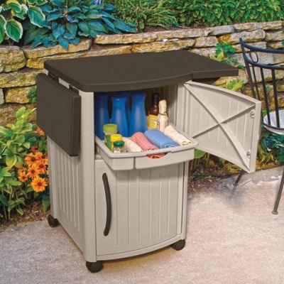 DCP2000 Portable Outdoor Patio Prep Serving Station Table and Cabinet