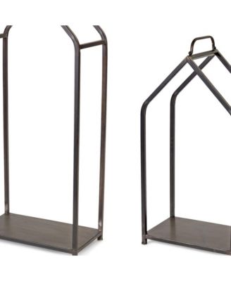 Rustic Firewood Frame Candle Holder- Set of 2 for Cozy Ambiance