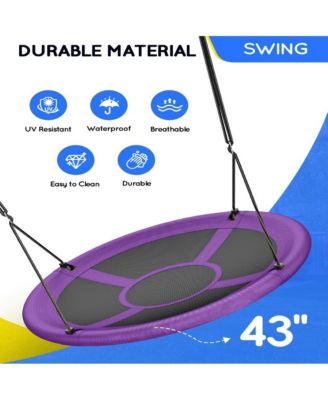 43" Saucer Swing (Kids & Adults): 700lbs Capacity, Waterproof, Adjustable Hanging Straps – Backyard/Indoor/Outdoor.