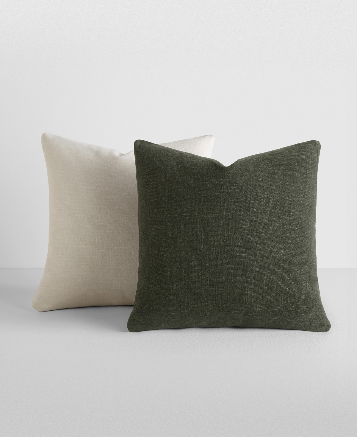 Ienjoy Home Slub Cotton Solid 2-pack Decor Pillows, 20" X 20" In Green