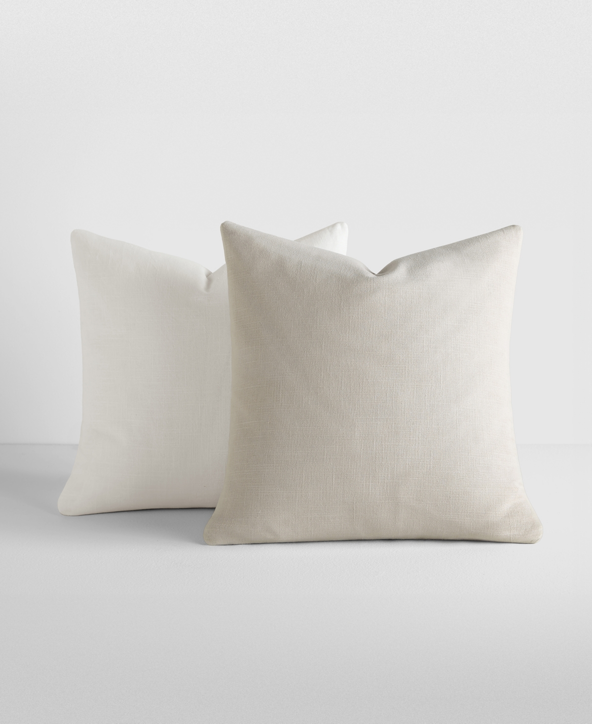 Ienjoy Home Slub Cotton Solid 2-pack Decor Pillows, 20" X 20" In White