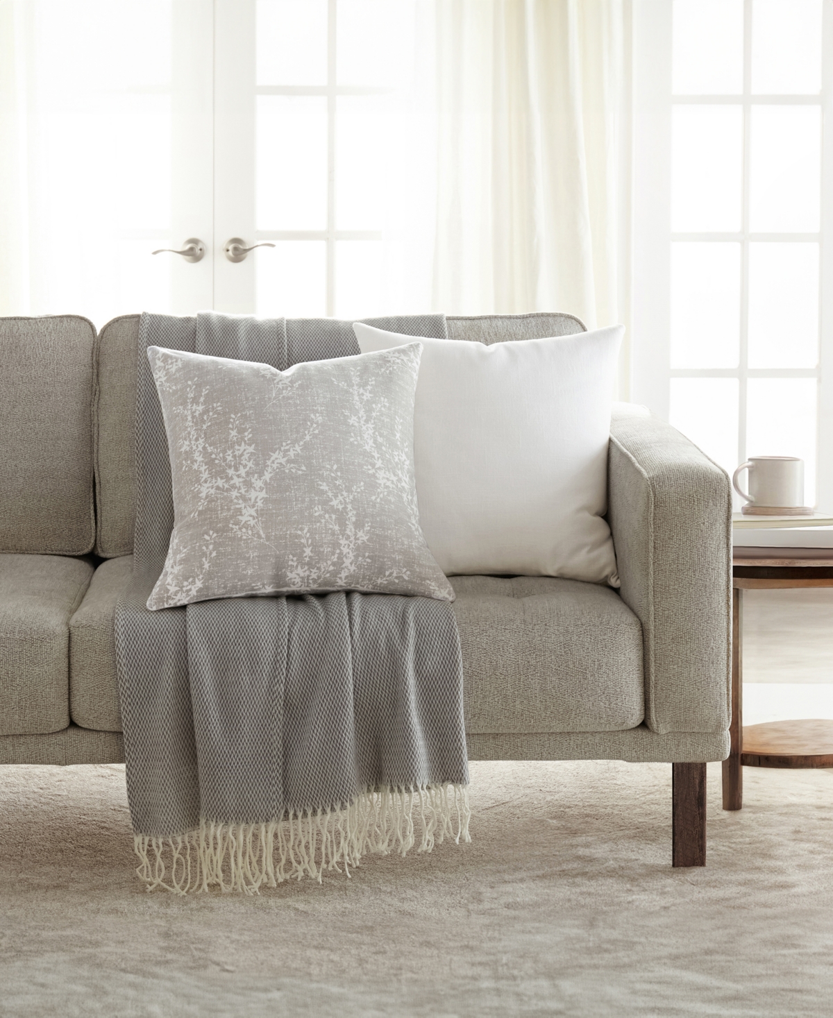 Ienjoy Home Cotton Slub 2-pack Decor Pillows, 20" X 20" In Gray