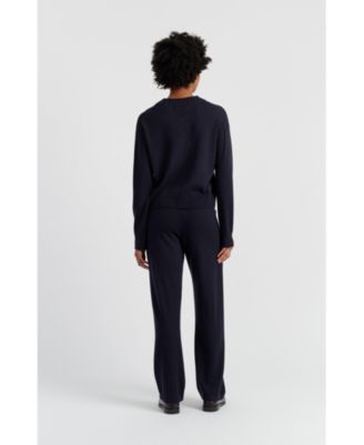 Women's Wool-Cashmere Ribbed V-neck Sweater