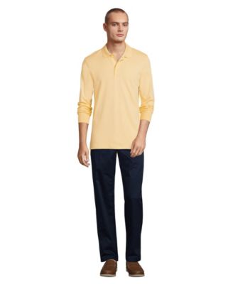 Men's School Uniform Long Sleeve Interlock Polo Shirt