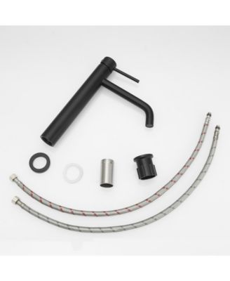 Modern Single Hole Single Handle Vessel Bathroom Vanity Sink Faucet With Pop Up Drain Without Overflow